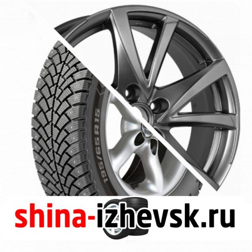 Колесо в сборе BF Goodrich G Force Stud 215/65 R16 Q 102 + КиК Игуана 6.5xR16 5×114.3 ET40 DIA66.1 Темно-серый в Ижевске